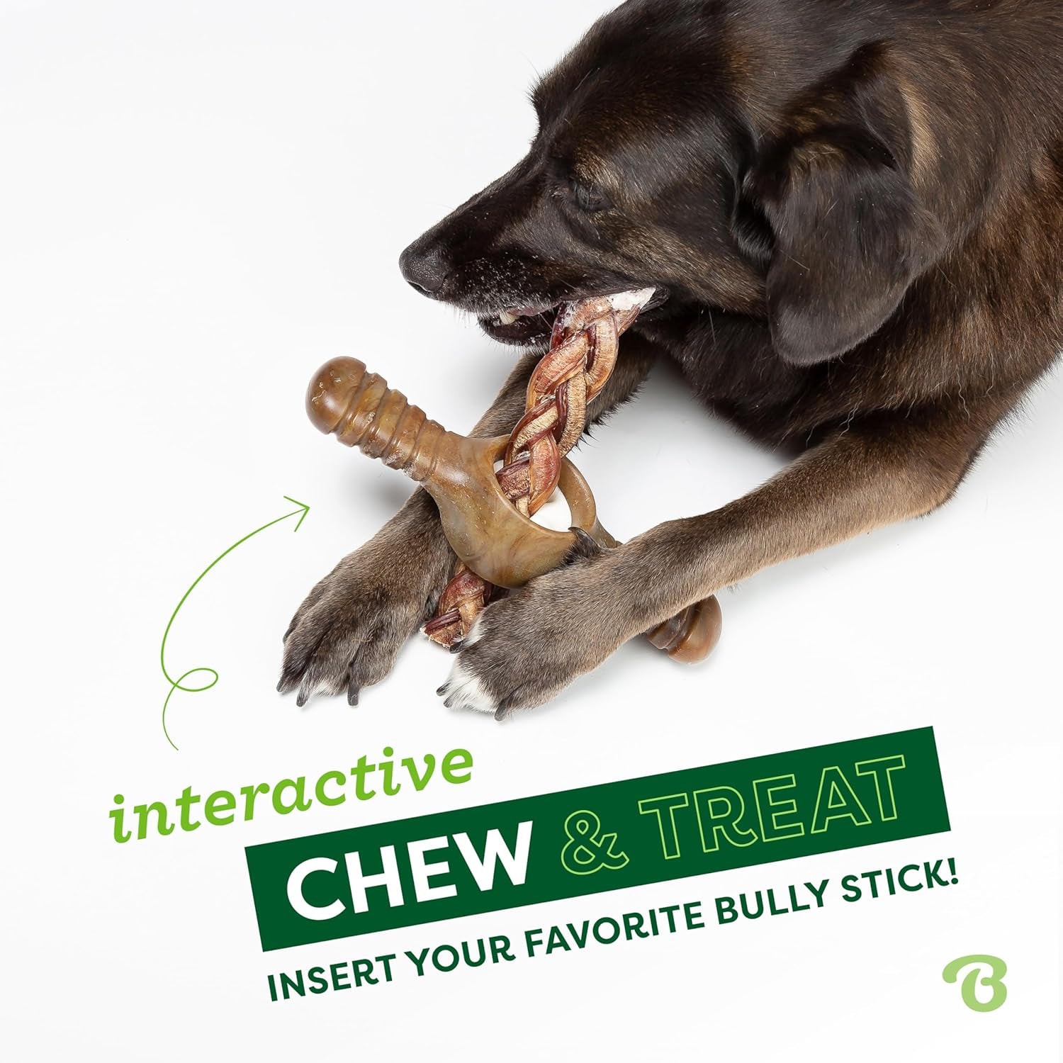 Pawplexer Interactive Treat Dispensing Tough Dog Puzzle Chew Toy, Made in USA, Medium, Real Bacon Flavor