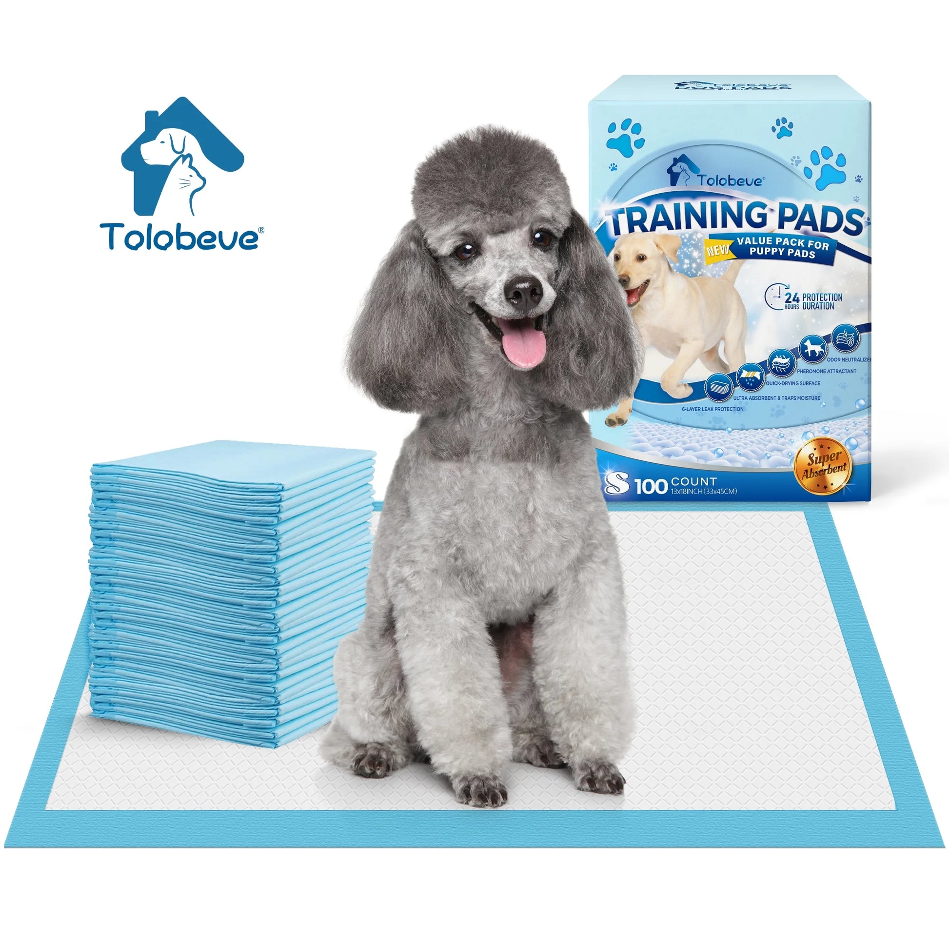 Training Pads, Dog & Puppy Pads,S, 13X18 In,100 Count,Disposable Dog Pee Pads